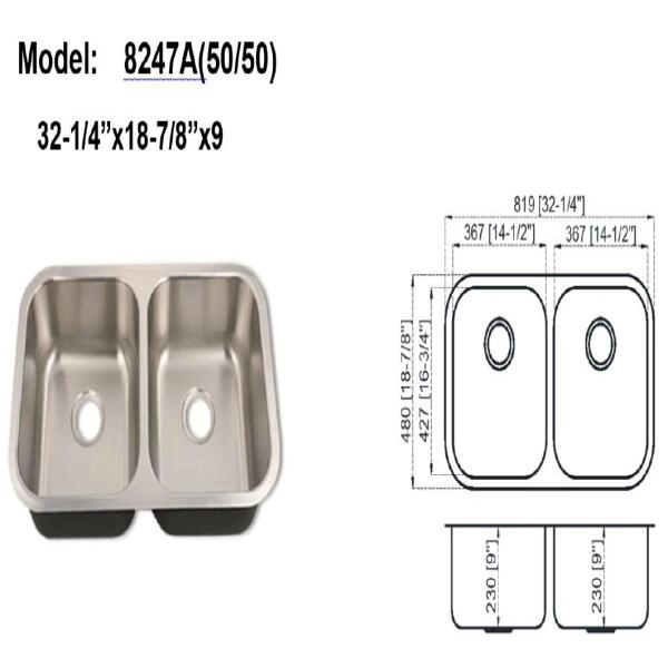 Double Bowl Under-mount Sink