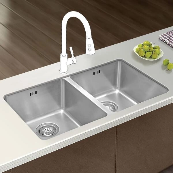 Square Double Bowl Sink
